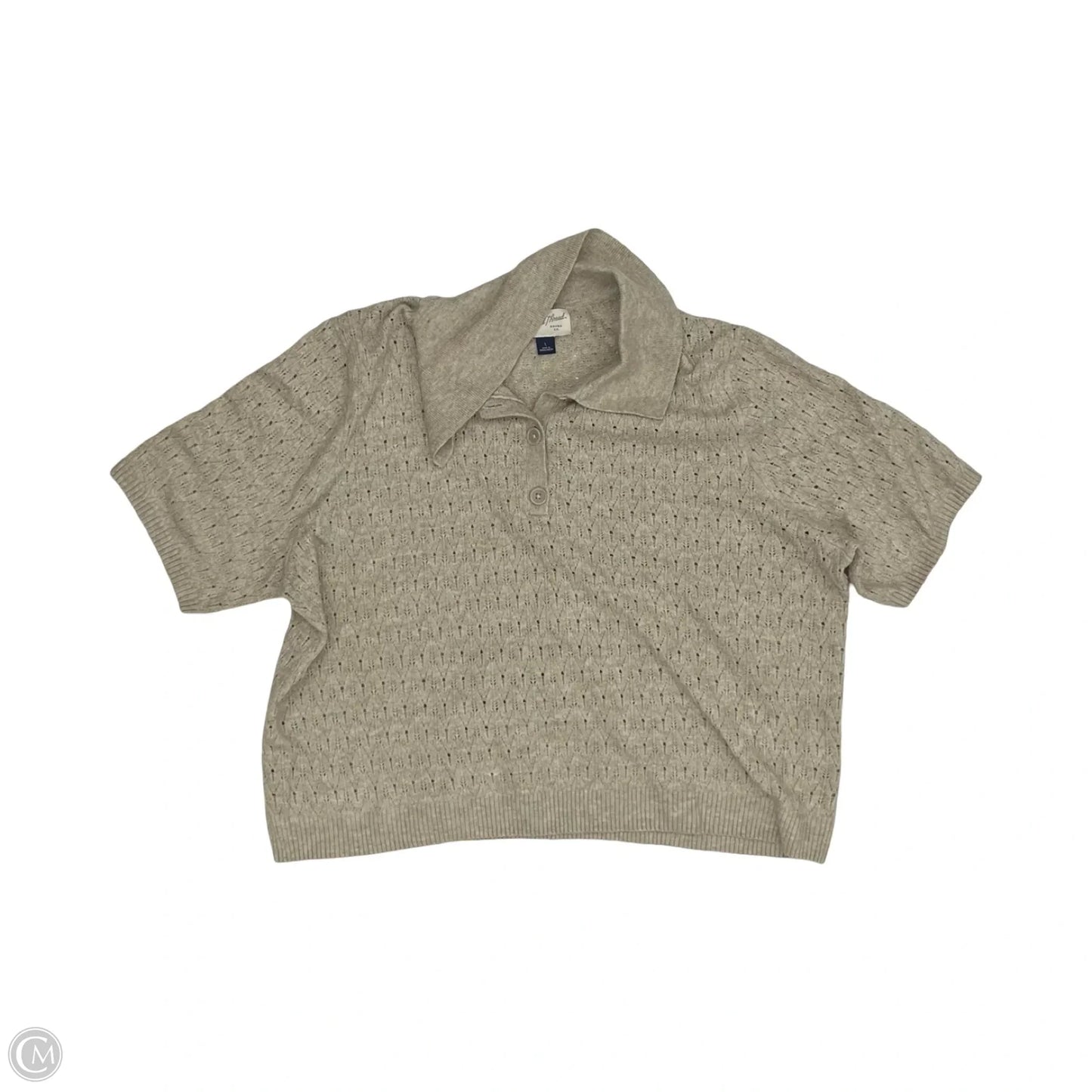 Sweater Short Sleeve By Universal Thread In Tan, Size: L