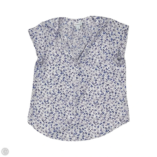 Blouse 3/4 Sleeve By Liz Claiborne In Blue & White, Size: S