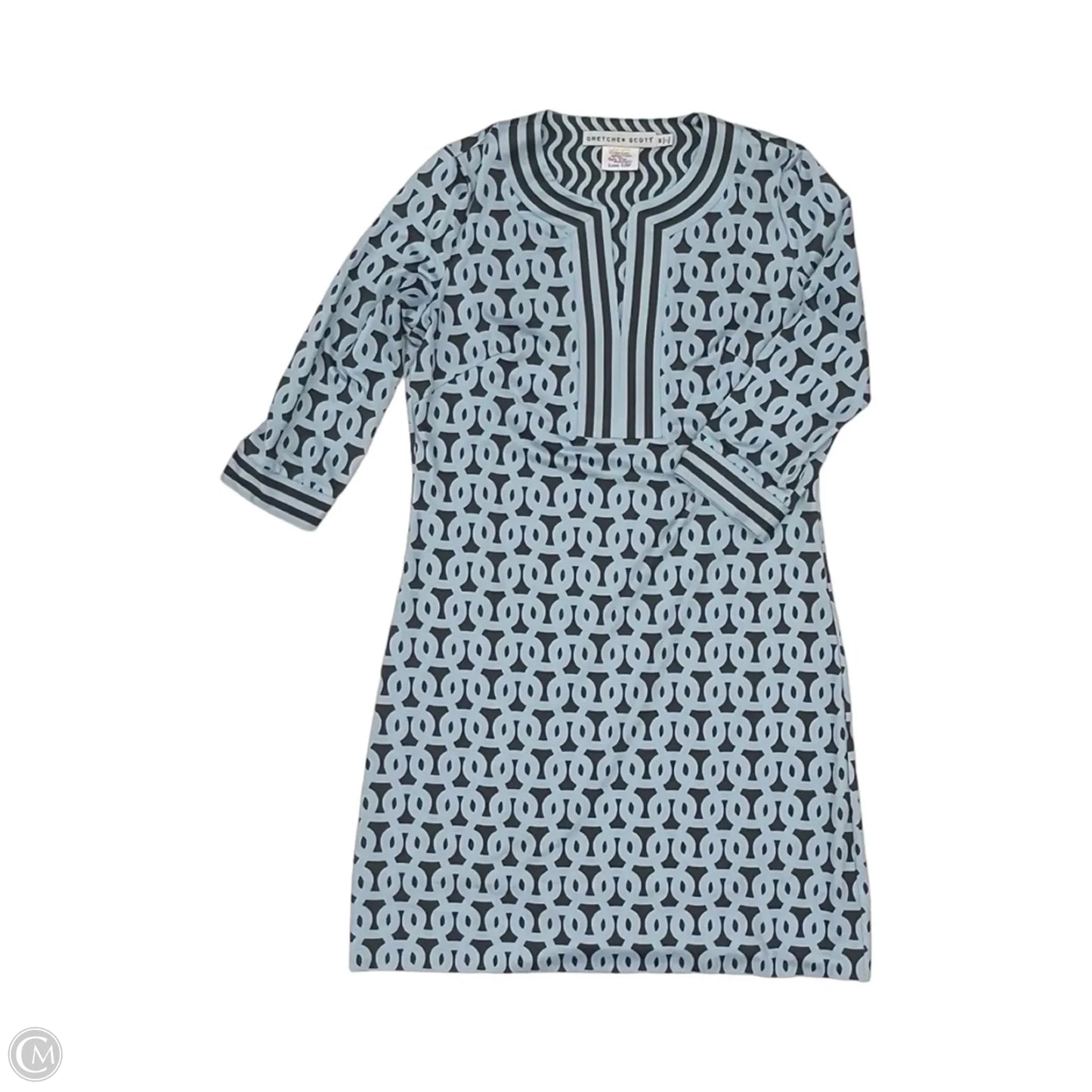 Dress Casual Short By Gretchen Scott In Blue & Grey, Size: M
