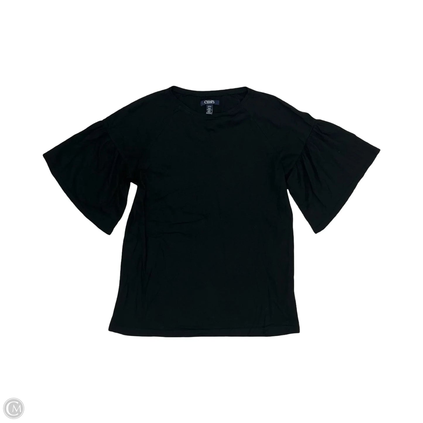 Top Short Sleeve By Chaps In Black, Size: S