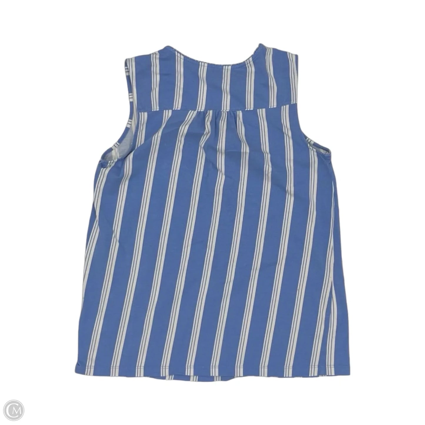 Top Sleeveless By Lands End In Blue & Cream, Size: S