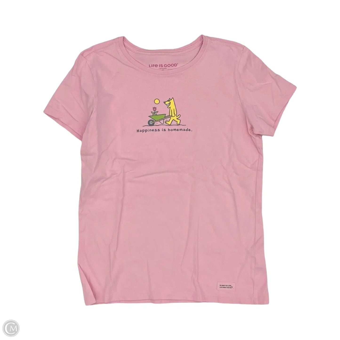 Top Short Sleeve By Life Is Good In Pink, Size: S