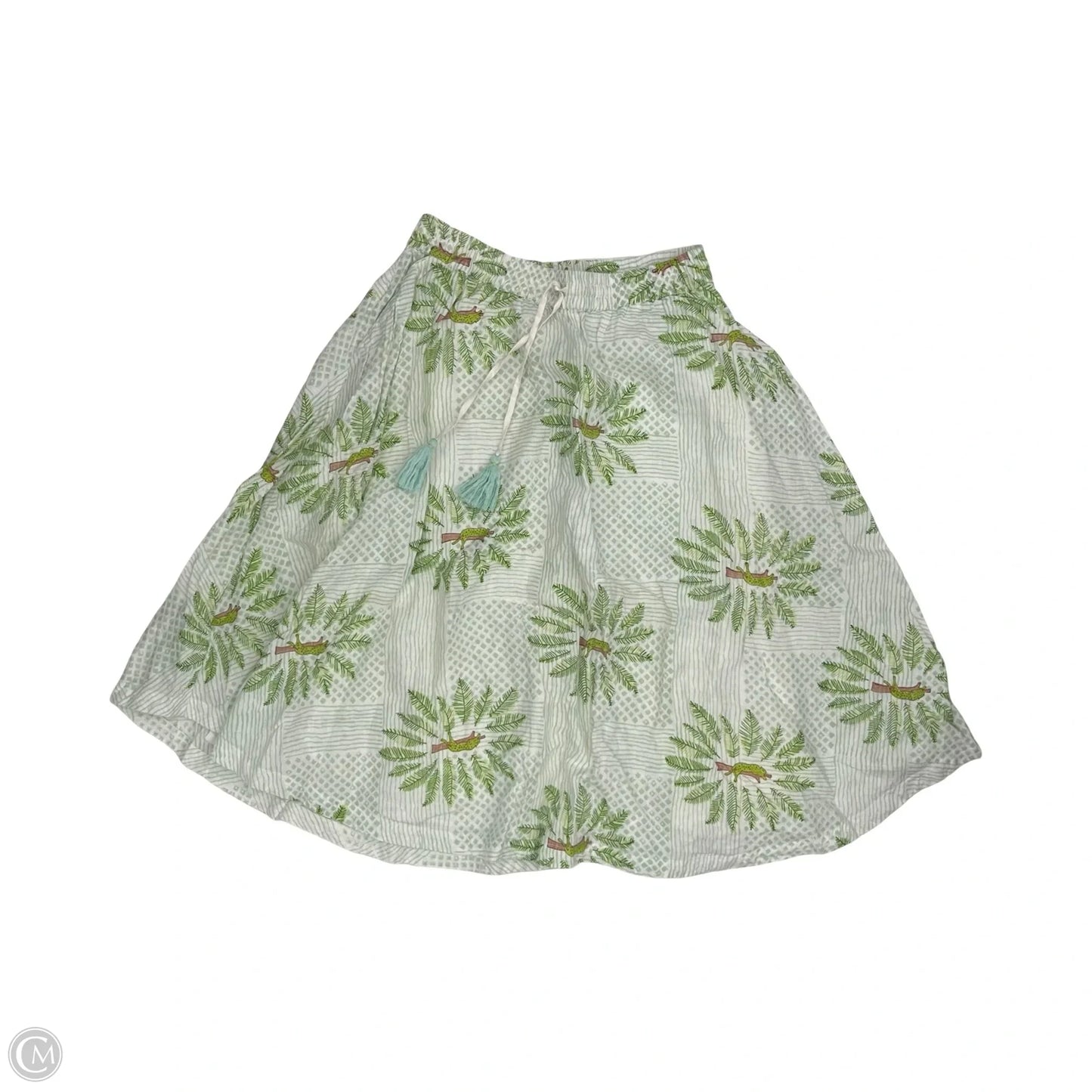 Skirt Midi By Roller Rabbit In Green & White, Size: L