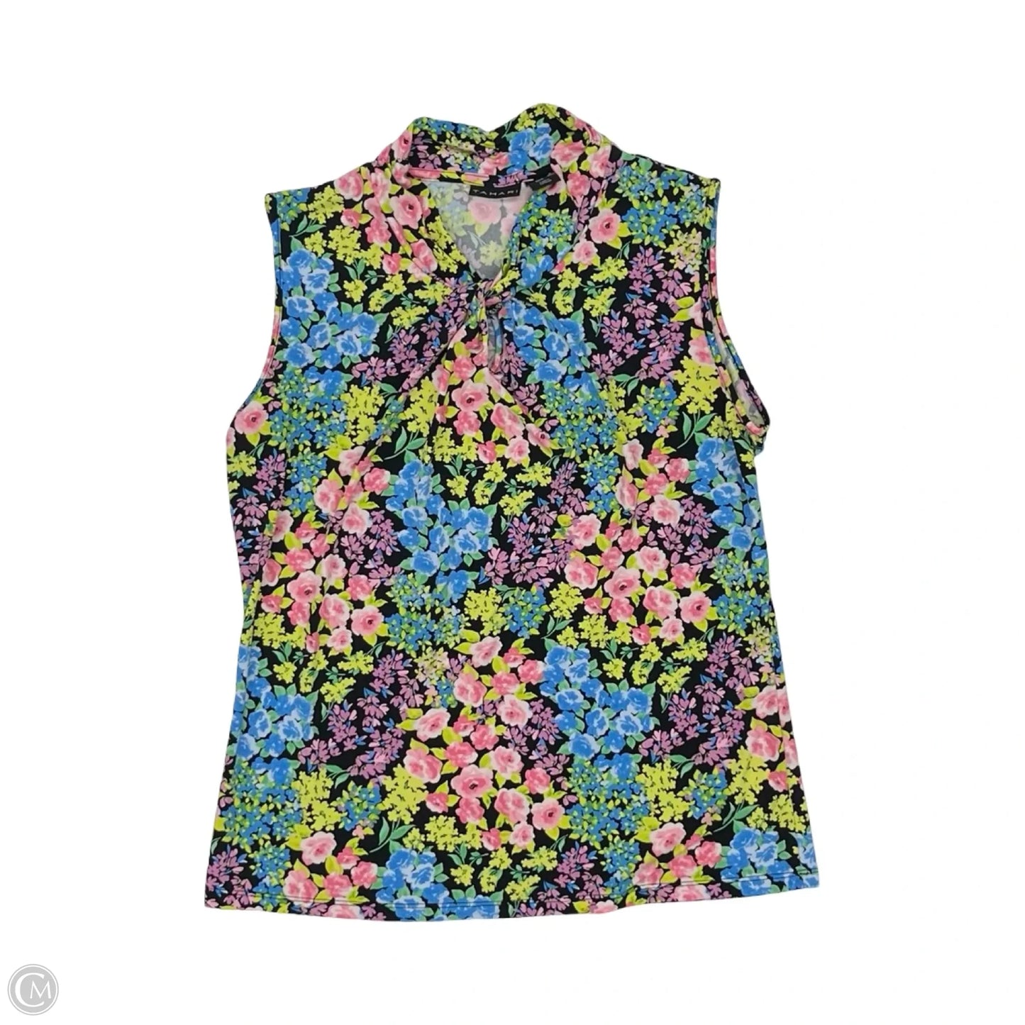 Blouse Sleeveless By Tahari In Floral Print, Size: M