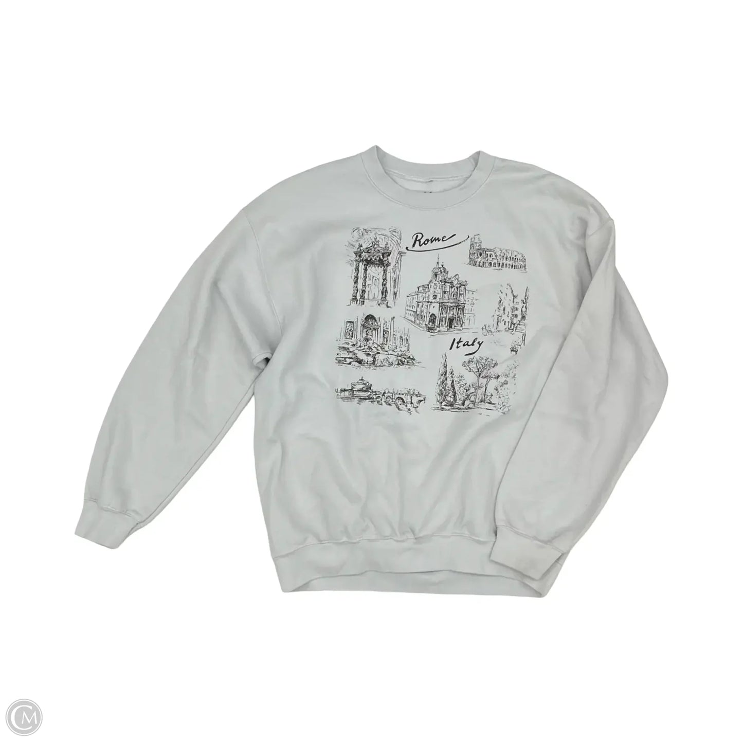 Sweatshirt Crewneck By Clothes Mentor In Grey, Size: M