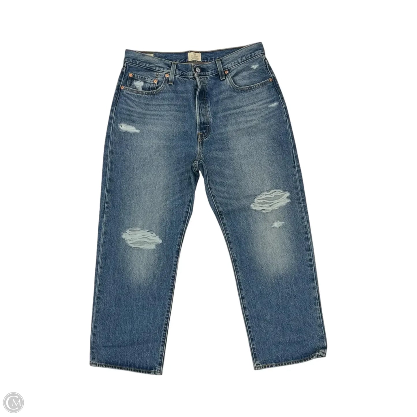 Jeans Straight By Levis In Blue Denim, Size: 16