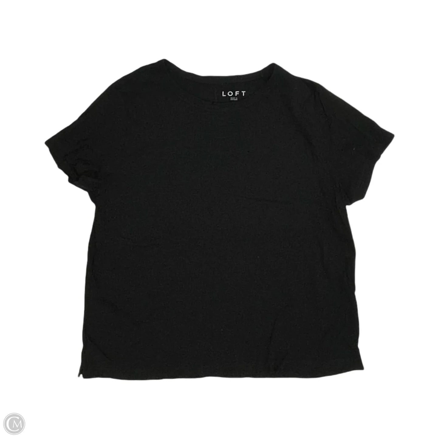 Top Short Sleeve By Loft In Black, Size: Xl