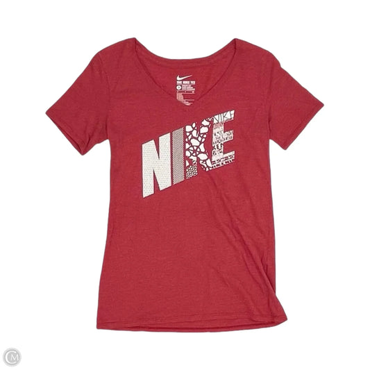 Athletic Top Short Sleeve By Nike In Red, Size: S