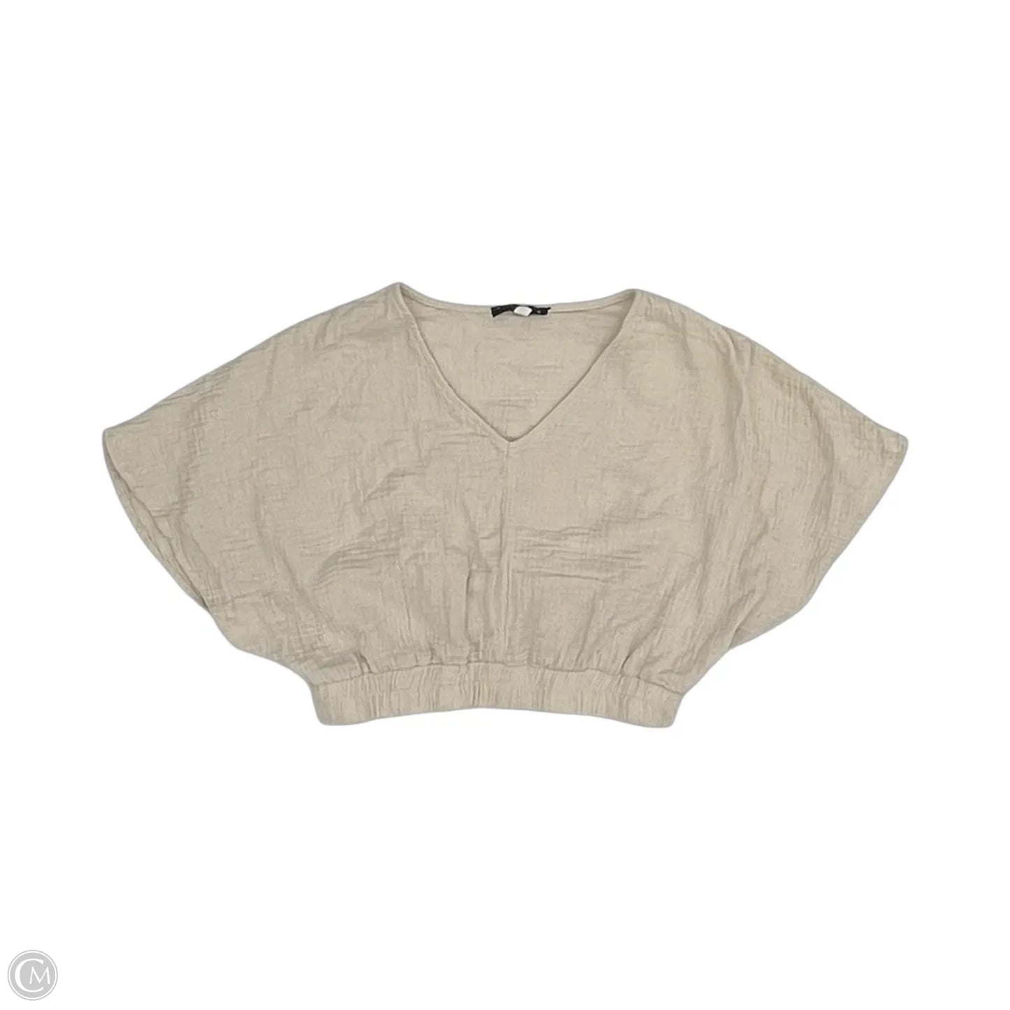 Top Short Sleeve By Final Touch In Tan, Size: M