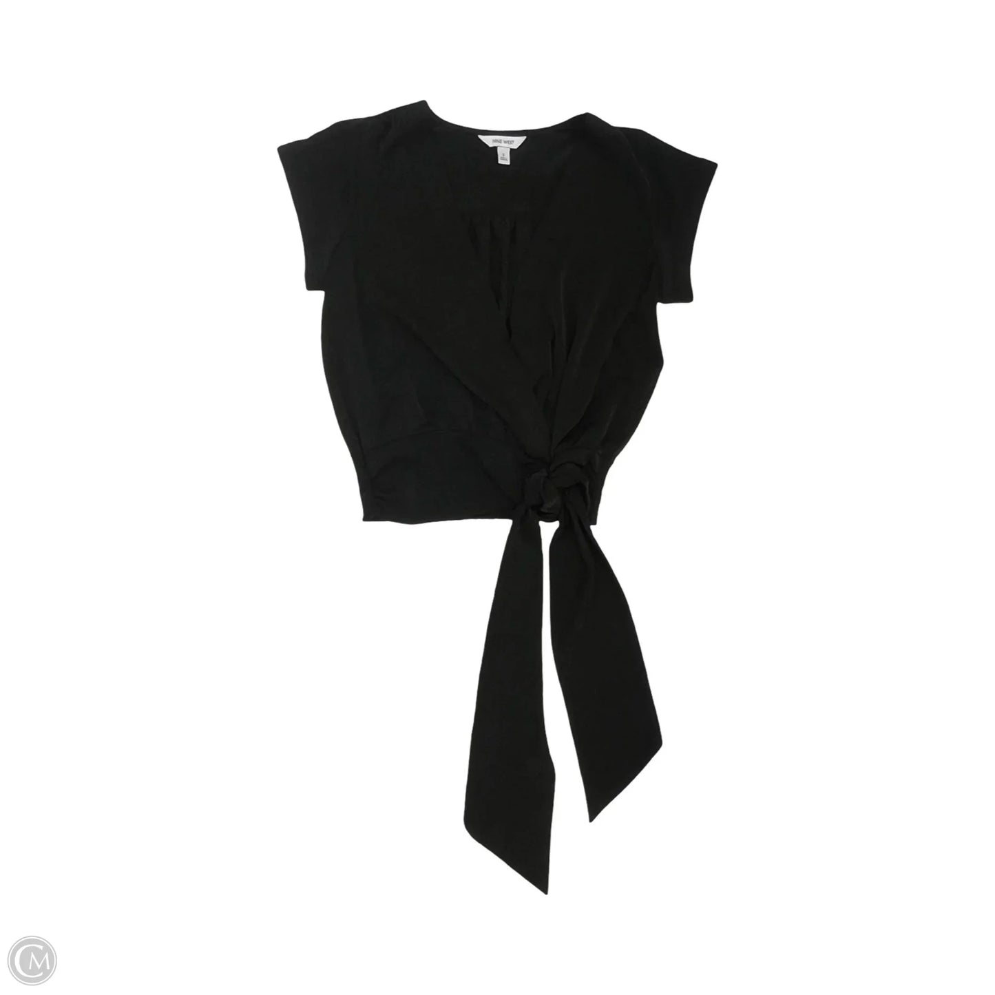 Blouse Short Sleeve By Nine West In Black, Size: S