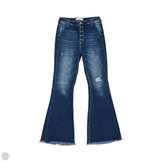 Jeans Flared By Kancan In Blue Denim, Size: 6