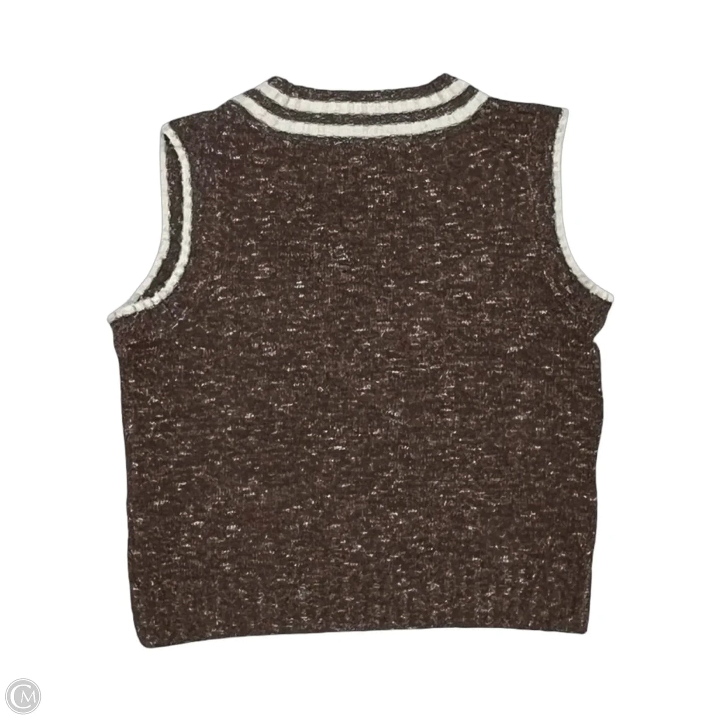 Top Sleeveless By Freshman In Brown & Cream, Size: Xs
