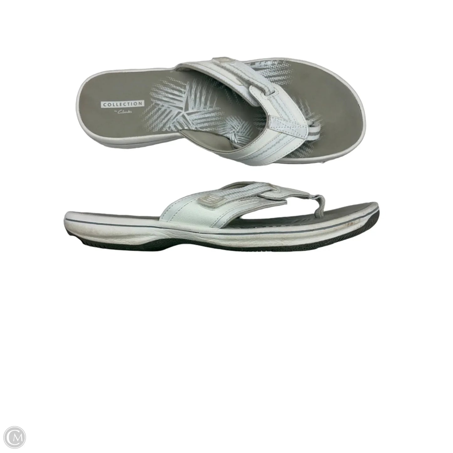 Sandals Flip Flops By Clarks In White, Size: 10