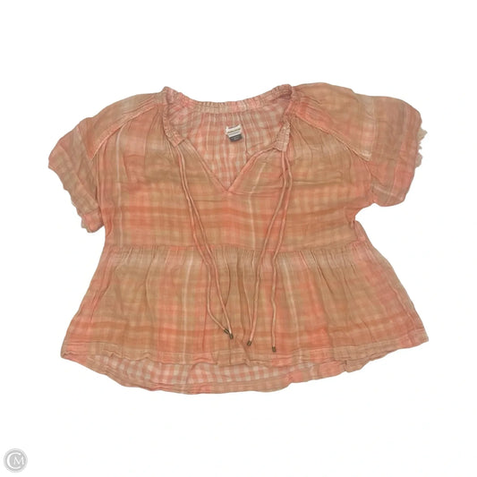 Blouse Short Sleeve By Anthropologie In Orange, Size: Xs