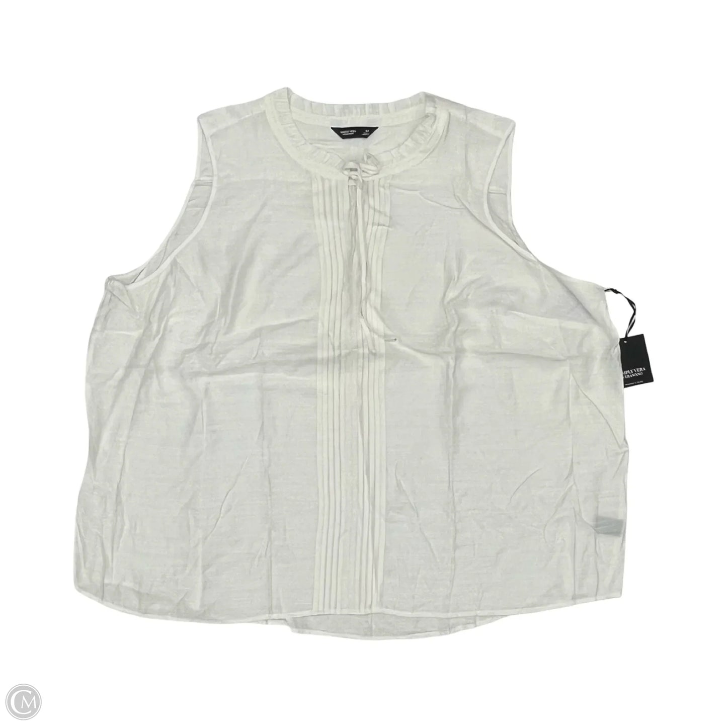 Blouse Sleeveless By Simply Vera In White, Size: 4x