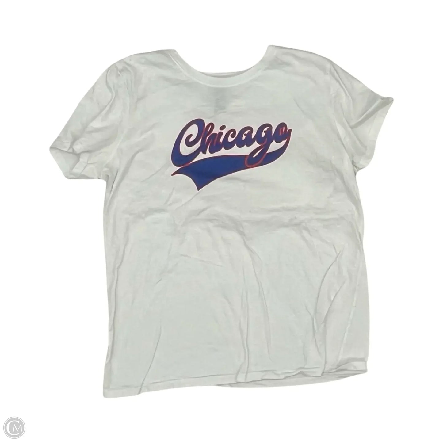 Athletic Top Short Sleeve By Gildan In Blue Red & White, Size: M