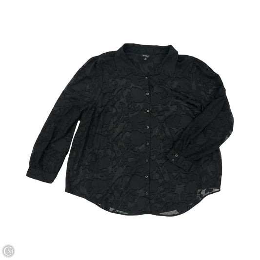 Blouse Long Sleeve By Torrid In Black, Size: 4x