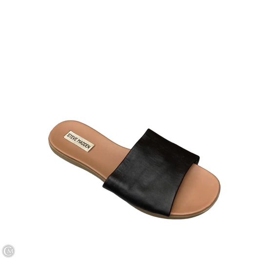 Sandals Flats By Steve Madden In Black, Size: 9
