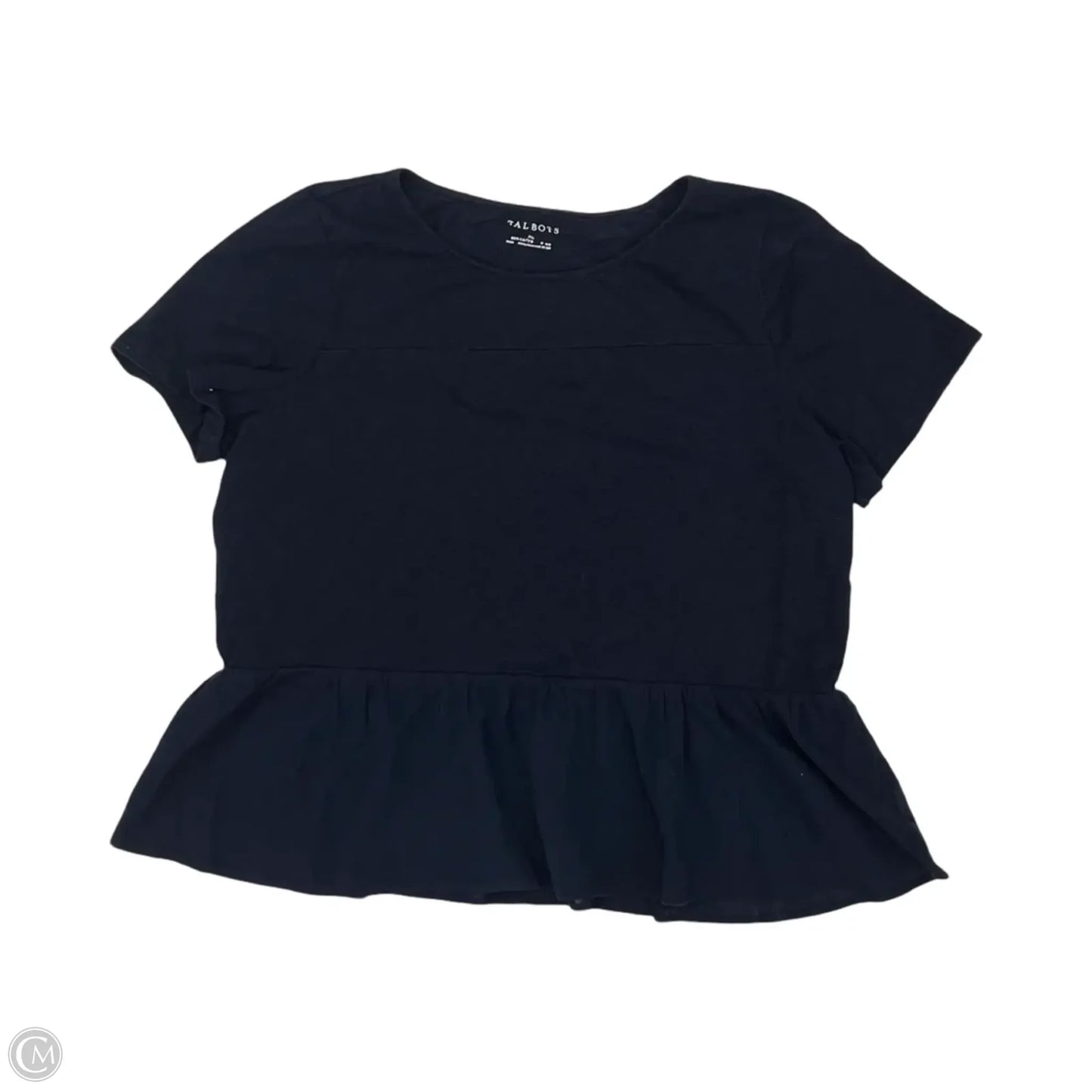 Top Short Sleeve By Talbots In Navy, Size: Xl