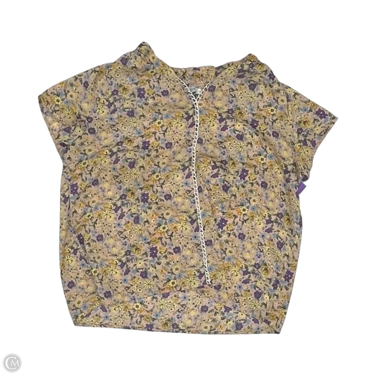 Blouse Short Sleeve By Miss Sparkling In Floral Print, Size: L