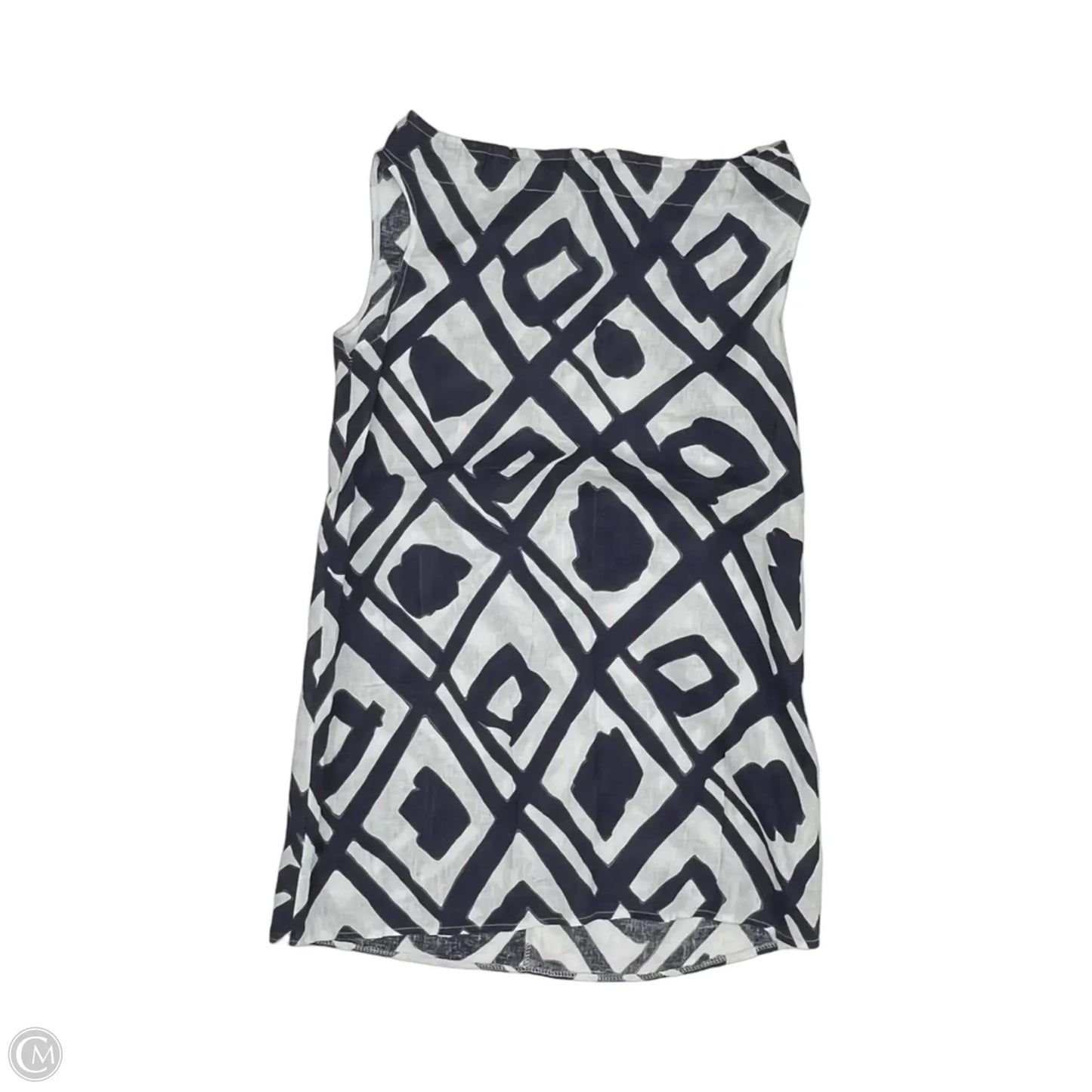 Dress Casual Short By Clothes Mentor In Blue & Cream, Size: L