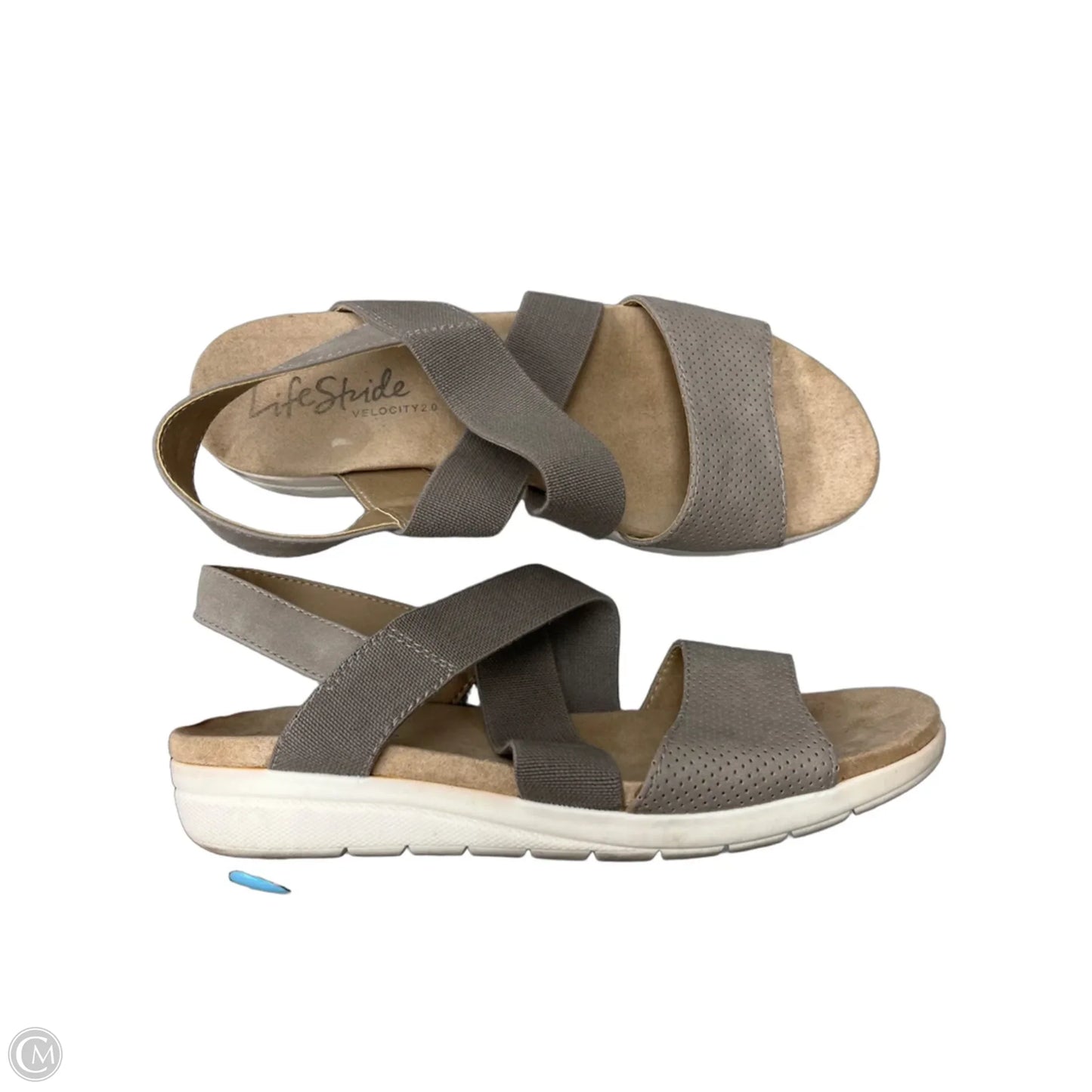 Sandals Flats By Life Stride In Grey, Size: 8.5