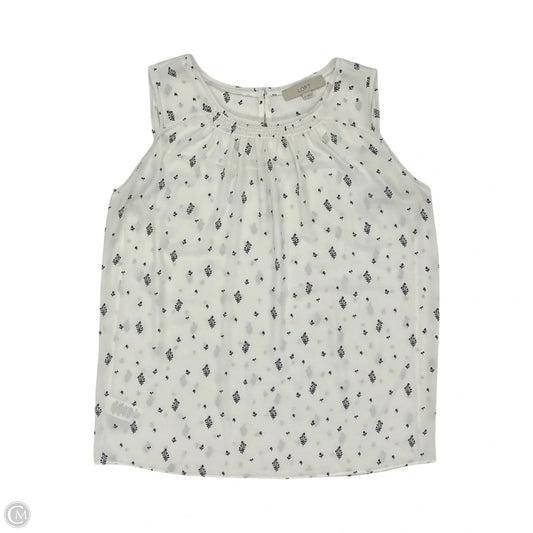 Blouse Short Sleeve By Loft In Black & Cream, Size: M