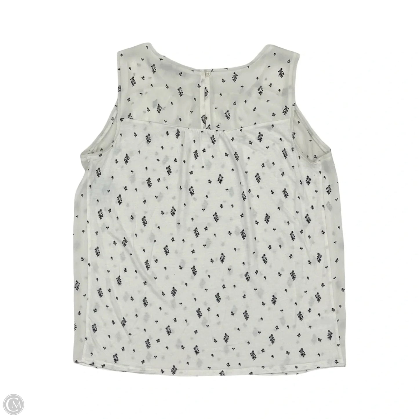 Blouse Short Sleeve By Loft In Black & Cream, Size: M