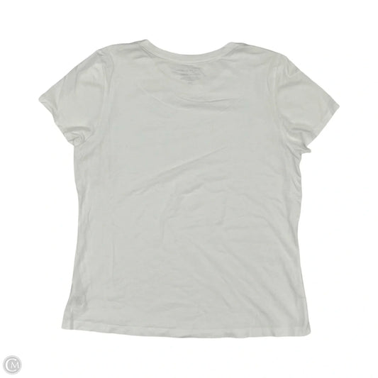 Blouse Short Sleeve By Tahari In White, Size: L