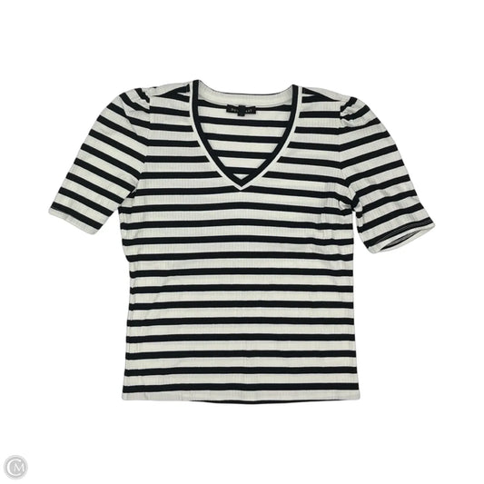 Top Short Sleeve By Downeast In Black & White, Size: L