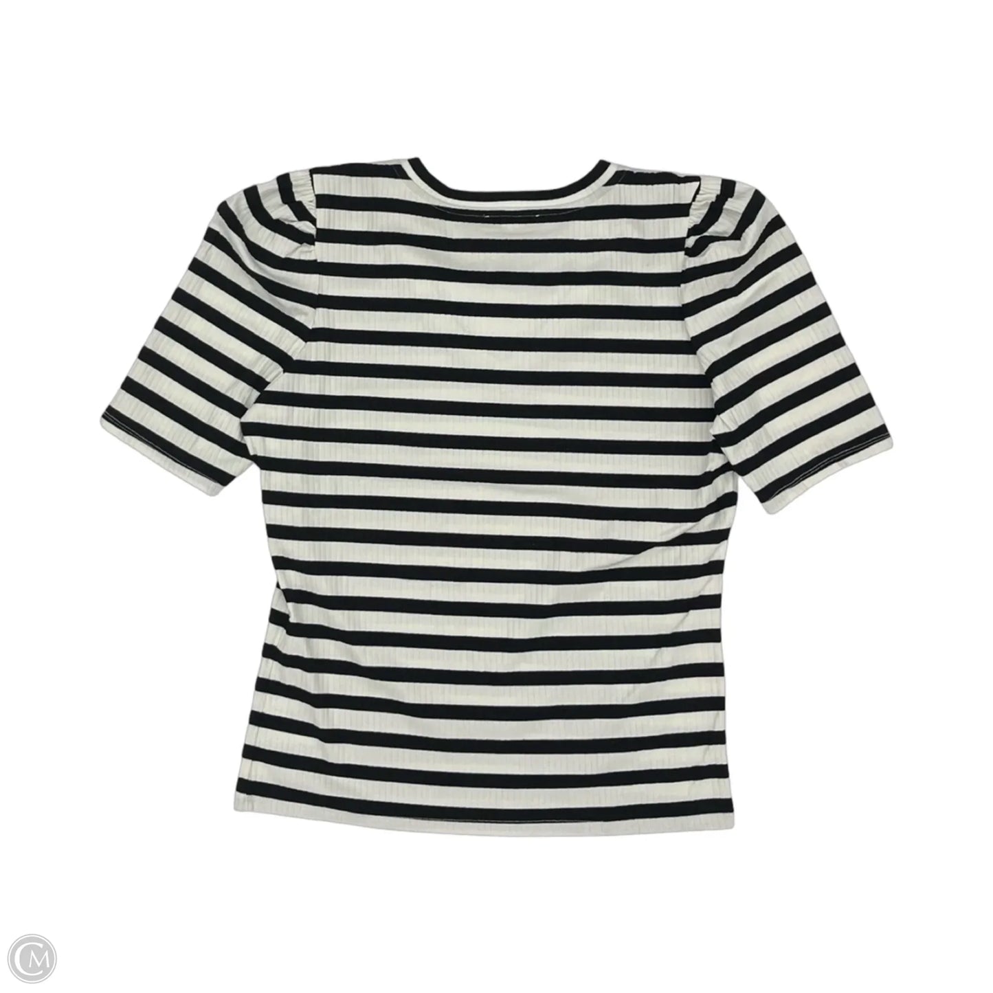 Top Short Sleeve By Downeast In Black & White, Size: L