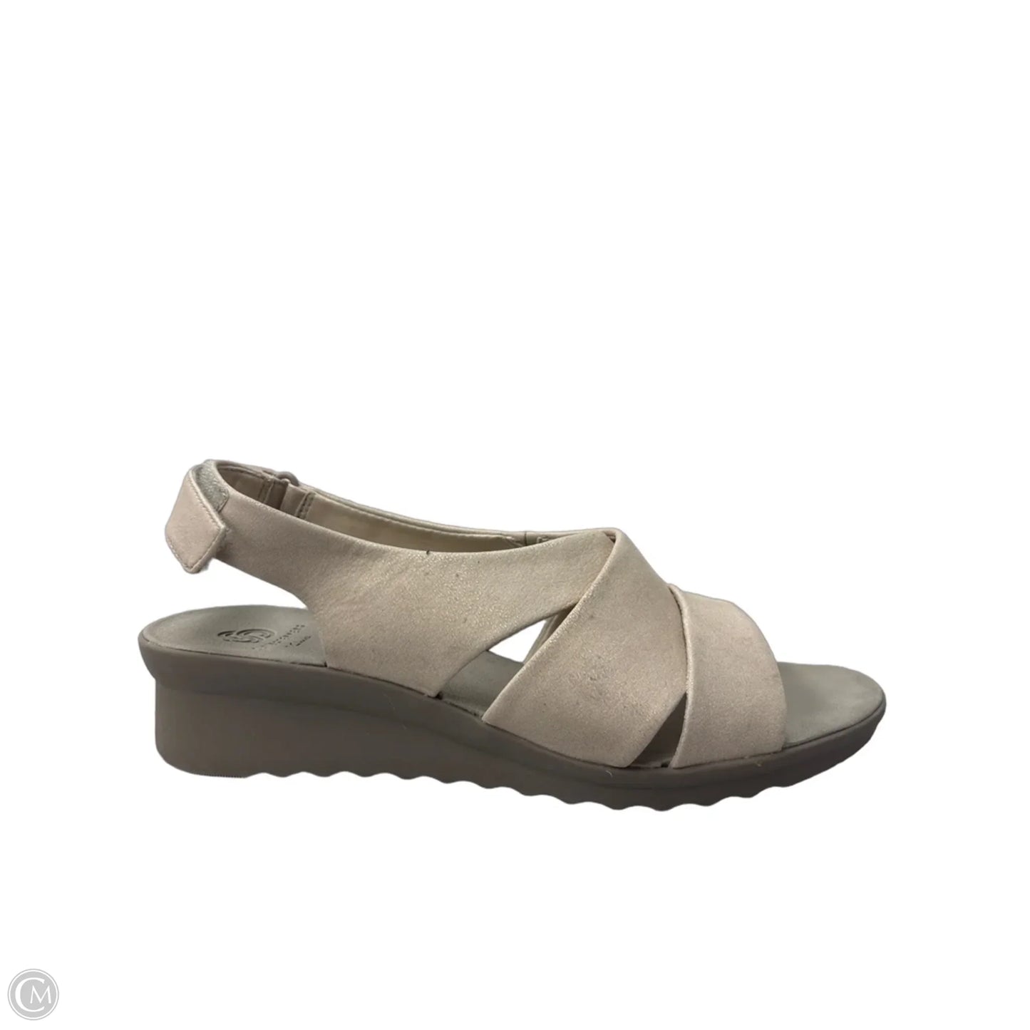 Sandals Heels Wedge By Clarks In Tan, Size: 9