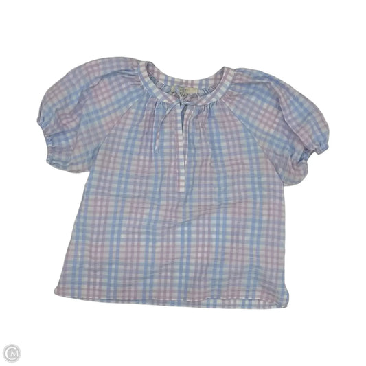 Blouse Short Sleeve By Loft In Blue & Purple, Size: M