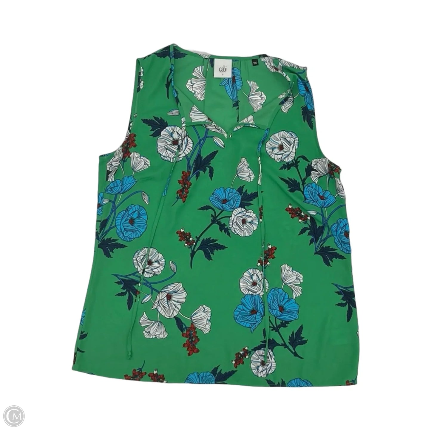 Blouse Sleeveless By Cabi In Floral Print, Size: S