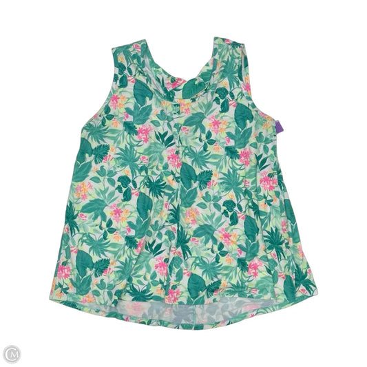 Top Sleeveless By Cato In Tropical Print, Size: 1x