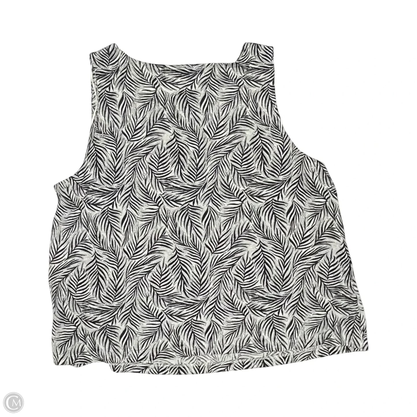 Blouse Sleeveless By Tahari In Black & Cream, Size: L
