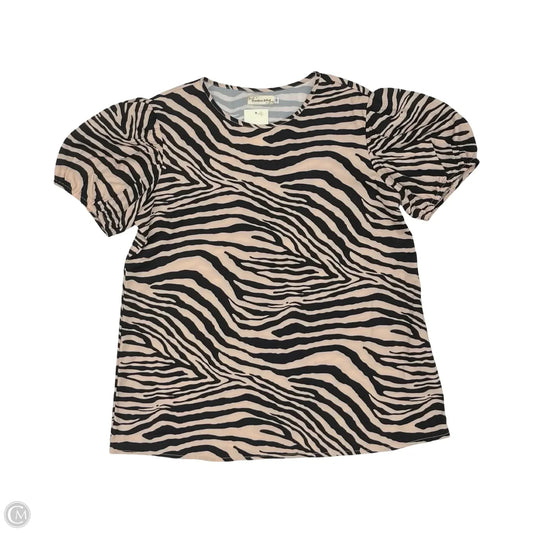 Blouse Short Sleeve By Southern Stitch In Zebra Print, Size: M