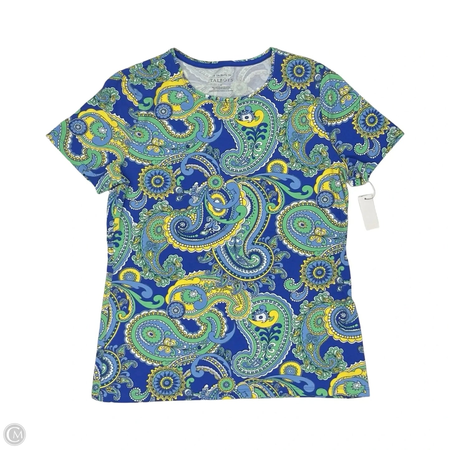 Top Short Sleeve By Talbots In Blue & Green, Size: M