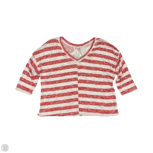 Top 3/4 Sleeve By Tribal In Blue Red & White, Size: L