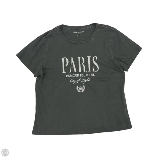 Top Short Sleeve By Lucky Brand In Grey, Size: Xl