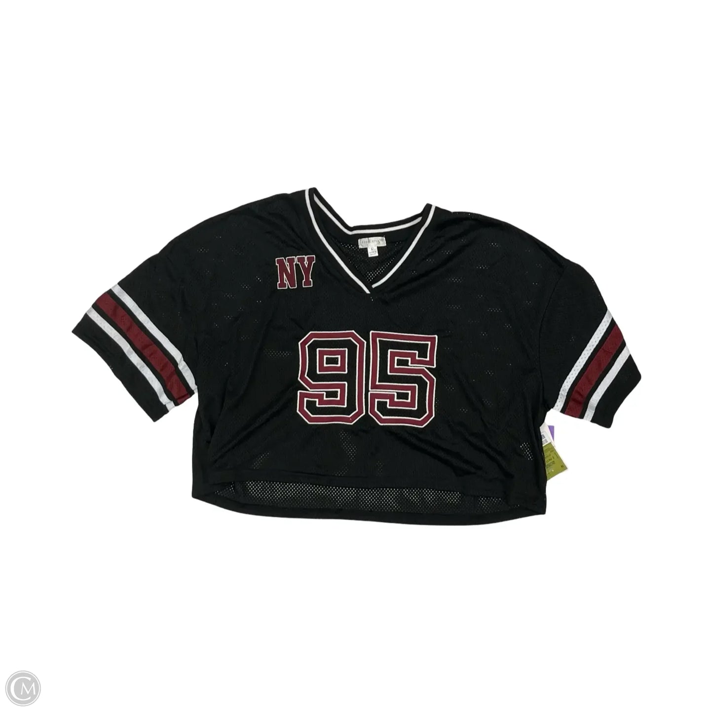 Athletic Top Short Sleeve By Cmf In Black & Red, Size: L