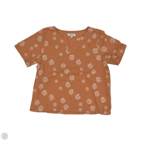 Blouse Short Sleeve By Polagram In Orange, Size: L