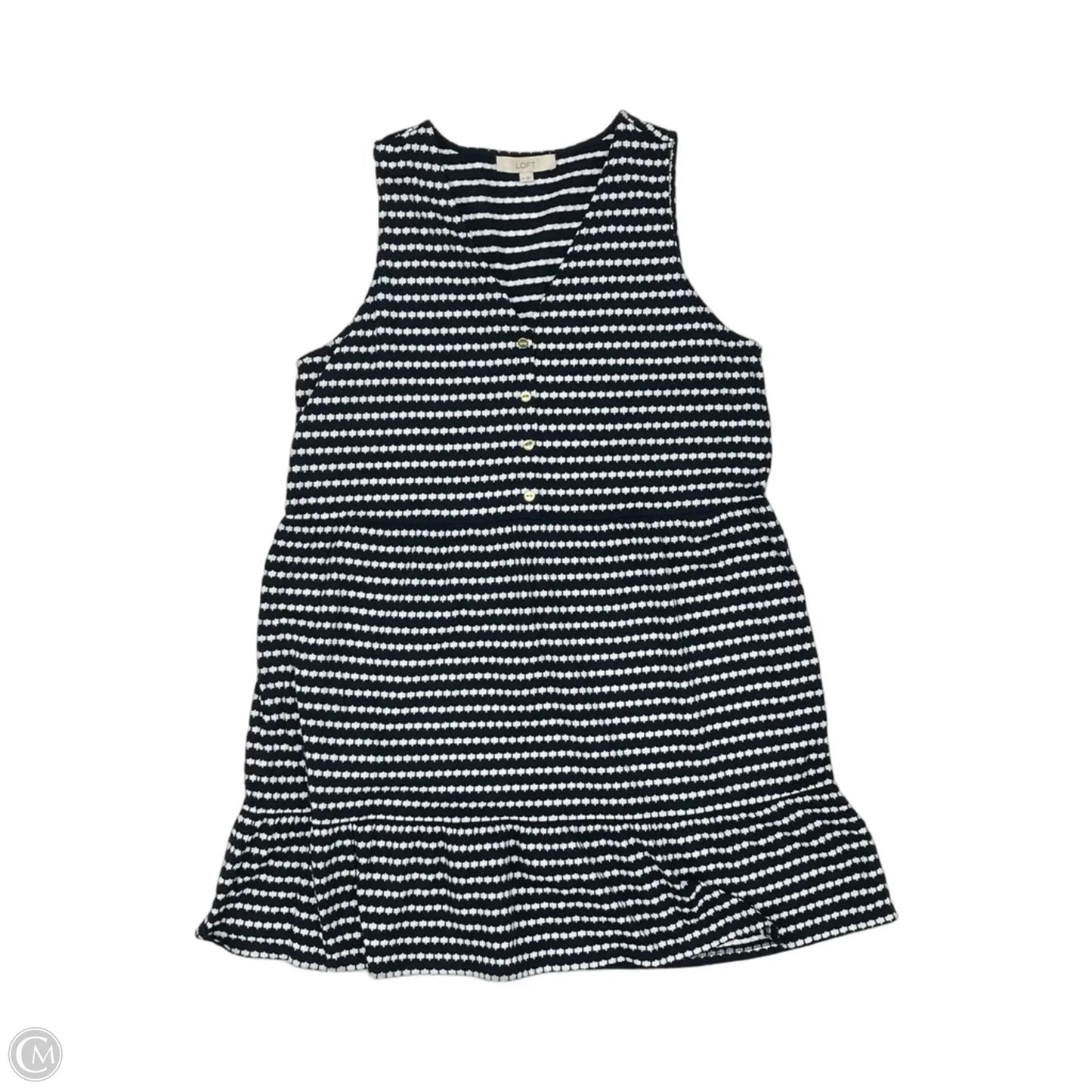 Dress Casual Short By Loft In Blue & Cream, Size: Xl