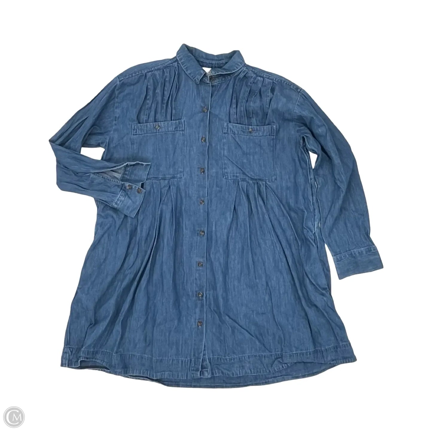 Dress Casual Short By Loft In Blue Denim, Size: L