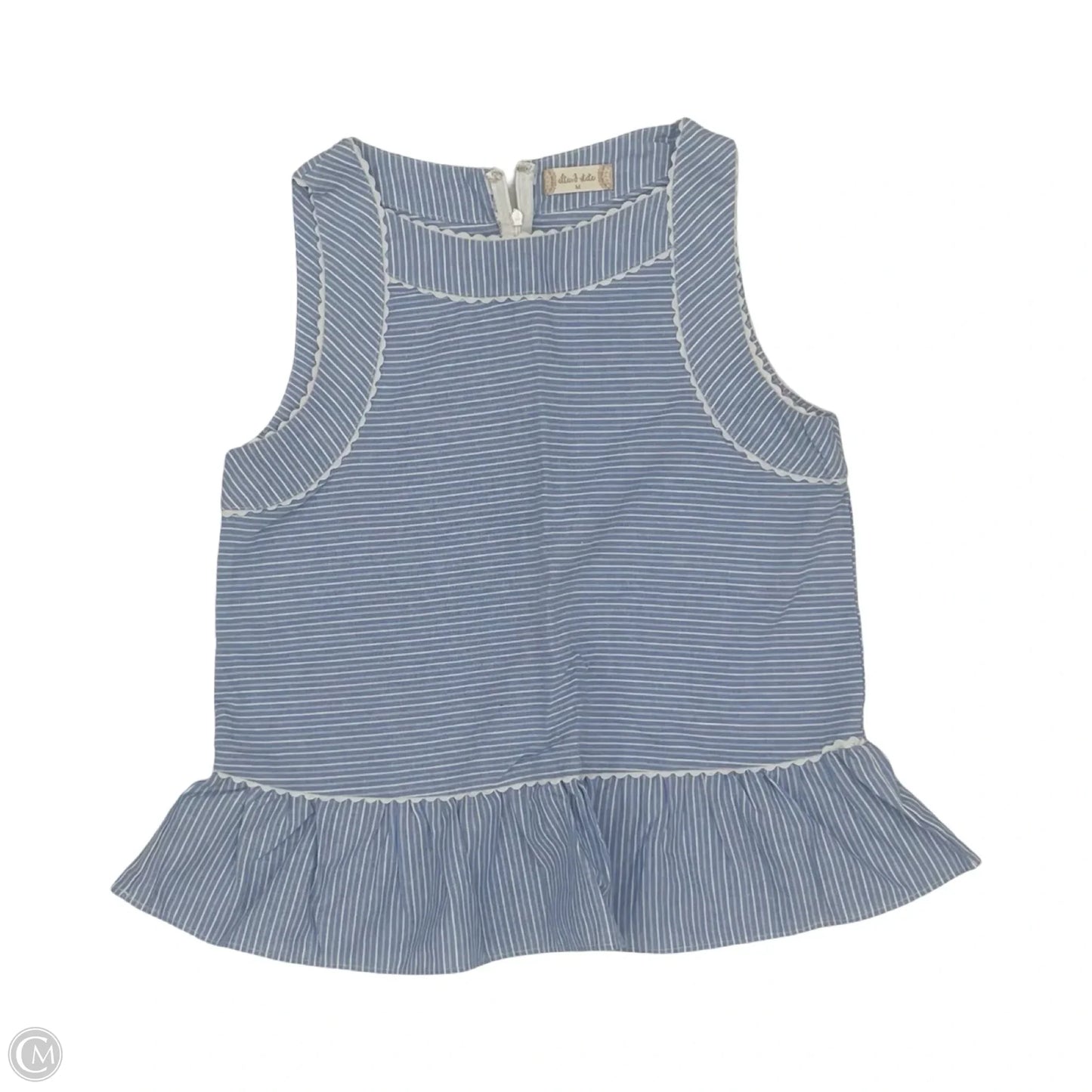 Blouse Sleeveless By Altard State In Blue & Cream, Size: M