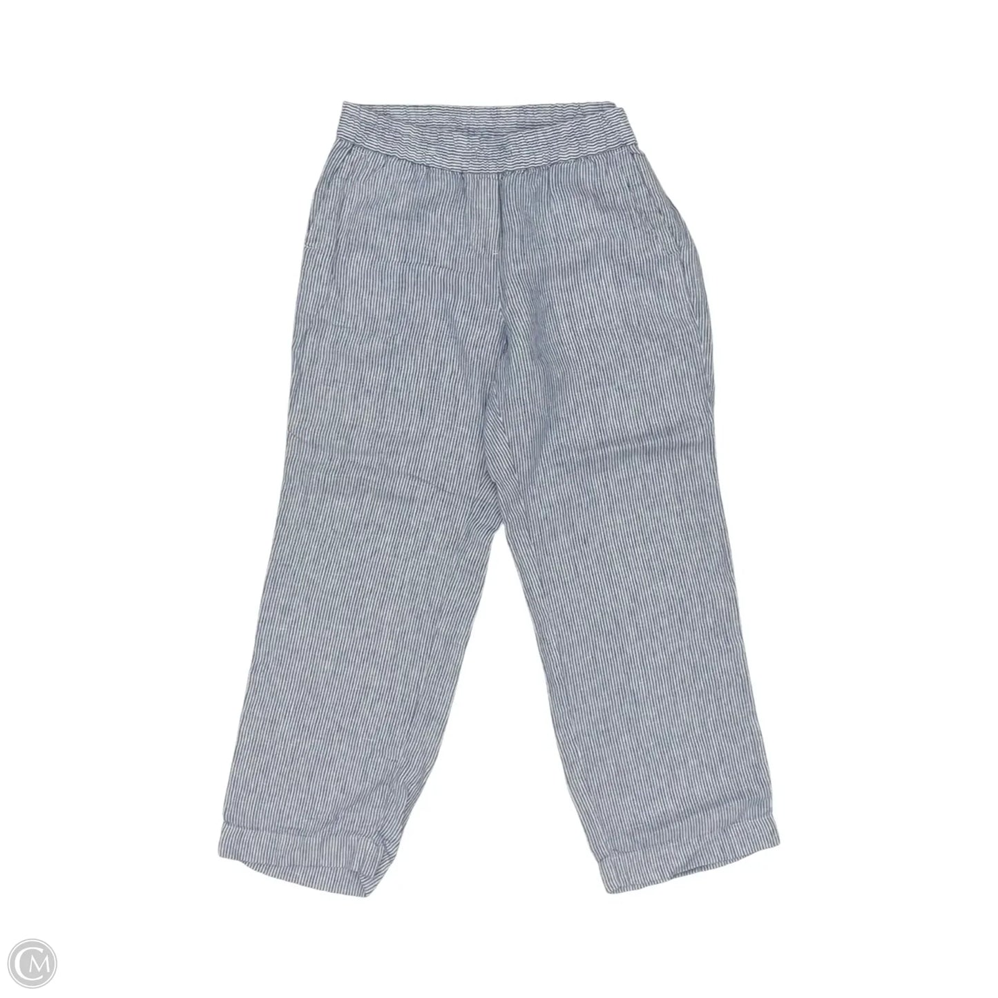 Pants Linen By Talbots In Blue & Cream, Size: Mp