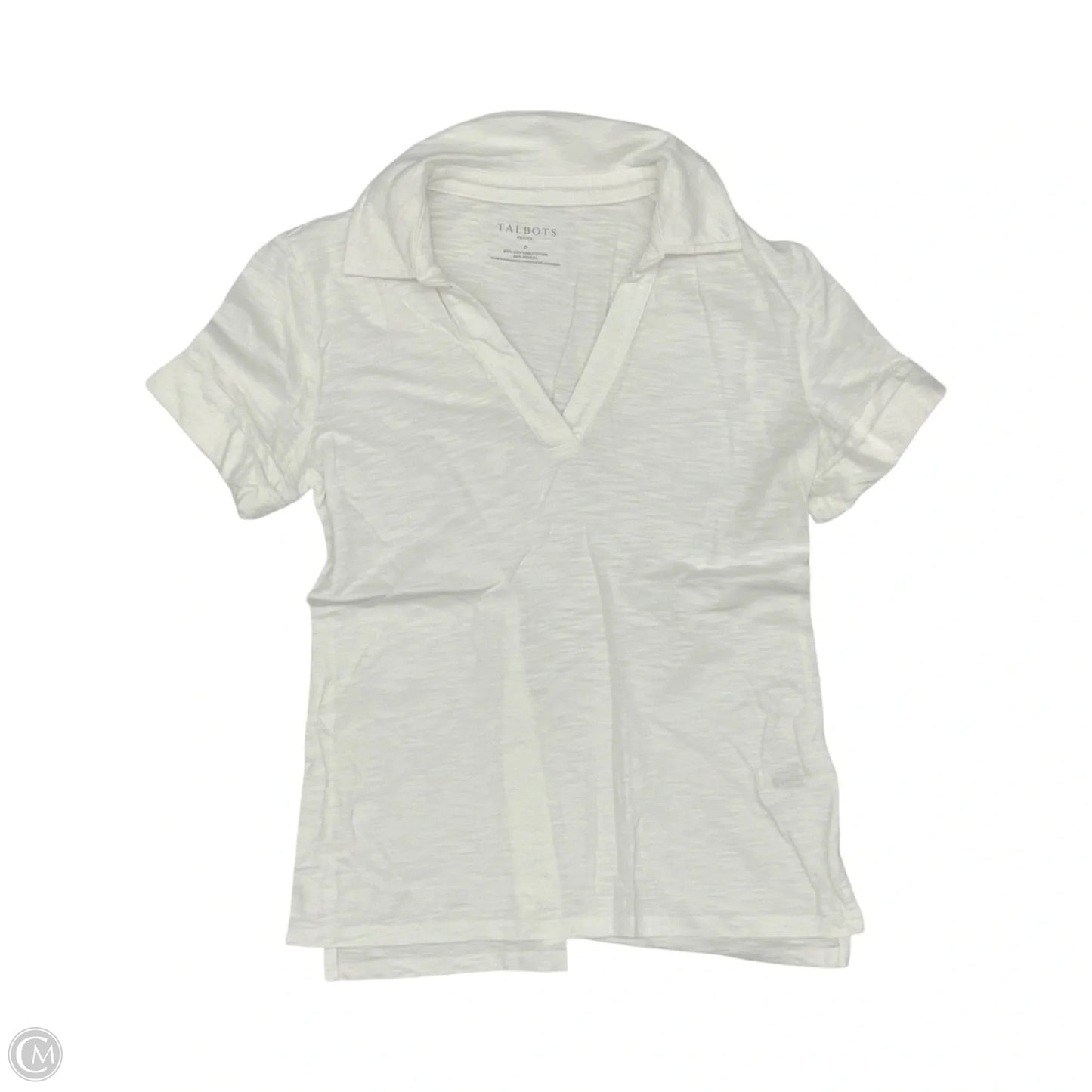 Top Short Sleeve By Talbots In White, Size: S