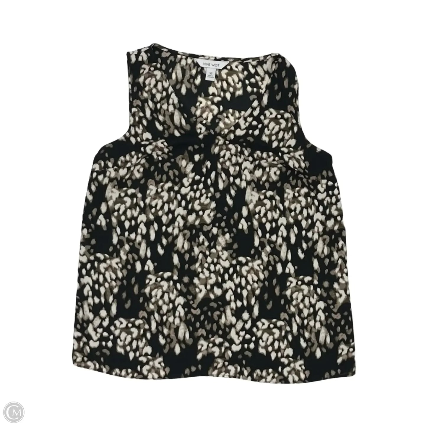 Blouse Sleeveless By Nine West In Black & Brown, Size: Xs