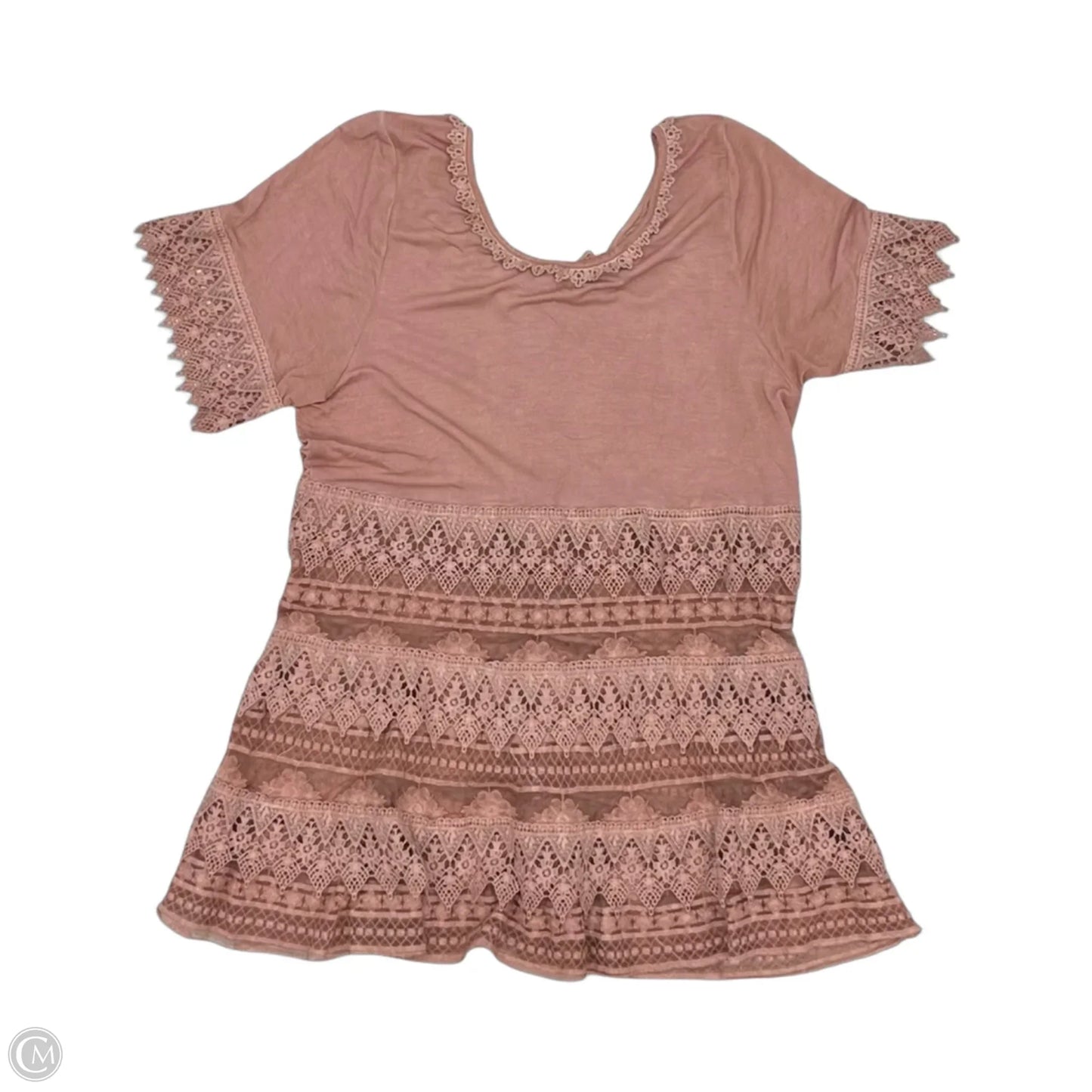 Blouse Short Sleeve By Pol In Pink, Size: S