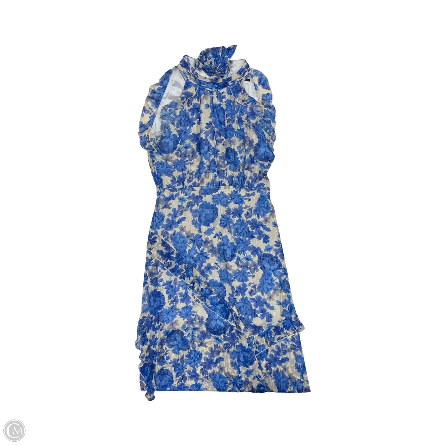 Dress Party Long By Alex Marie In Blue & Cream, Size: 10p